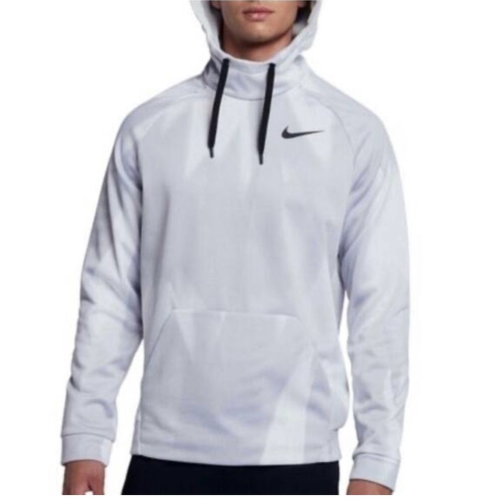 Nike Men's Hoodie Size XL Dri Fit Gray Abstract Pattern Long Sleeve High Neck